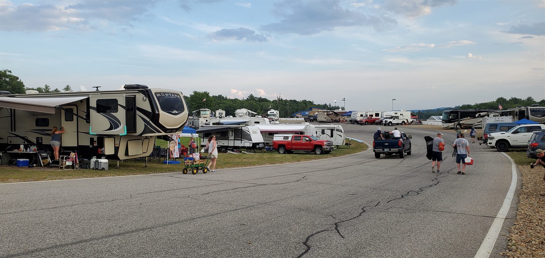 Infield Campground Lanes and Motorhomes at American Speedway